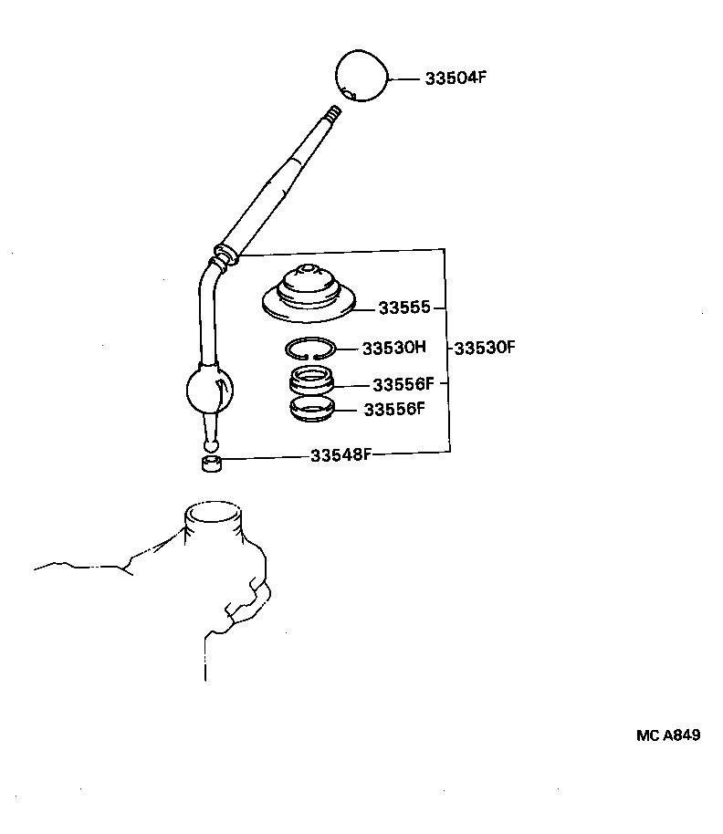 33530-87603 LEVER ASSY, SHIFT (FOR FLOOR SHIFT) product image