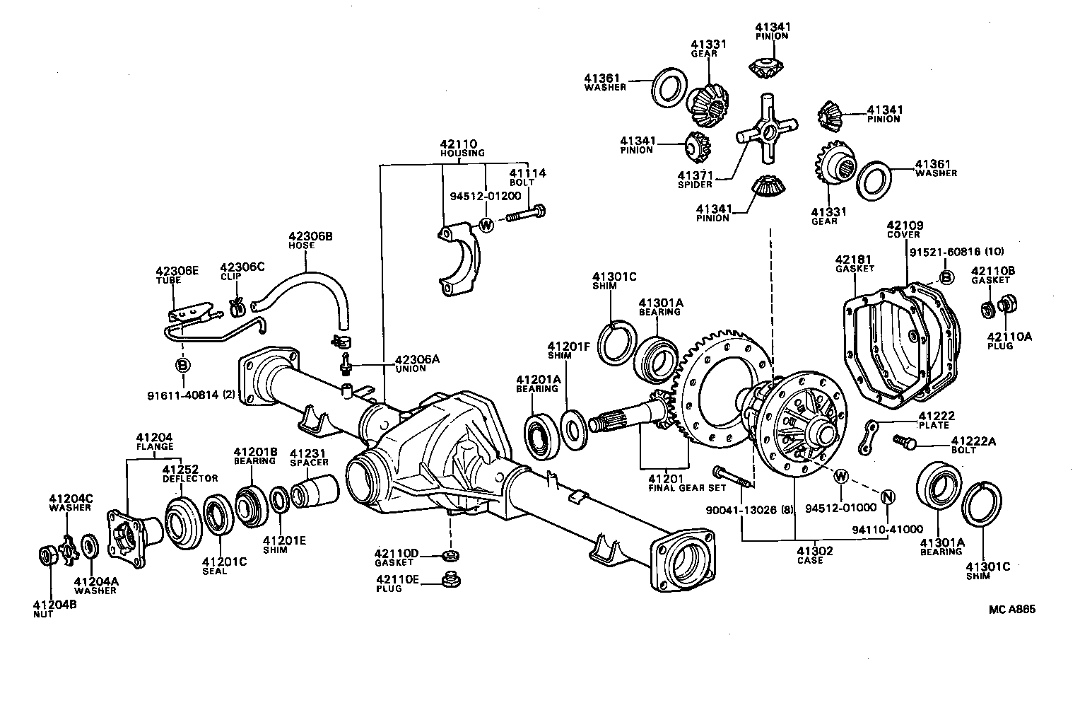 41204-87606 FLANGE SUB-ASSY, REAR DRIVE PINION COMPANION, REAR product image