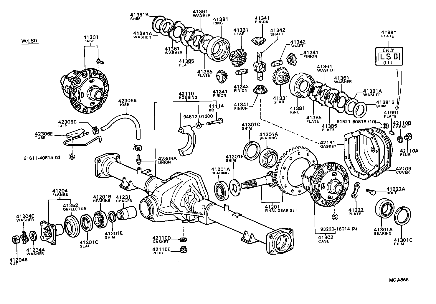 41204-87606 FLANGE SUB-ASSY, REAR DRIVE PINION COMPANION, REAR product image
