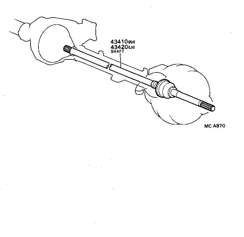 43410-87605 SHAFT ASSY, FRONT DRIVE, RH product image