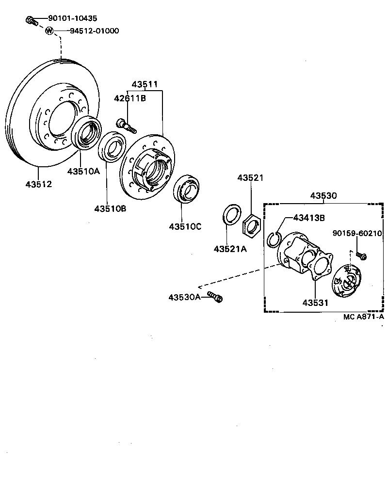 90049-12053 BOLT, HUB (FOR FRONT AXLE) product image