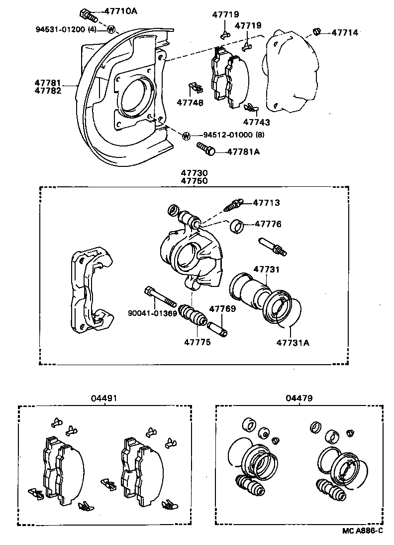 04465-60080 PAD KIT, DISC BRAKE, FRONT product image