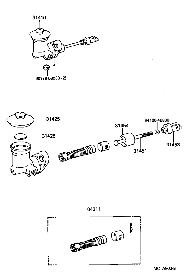 31454-17010 BOOT, CLUTCH MASTER CYLINDER product image
