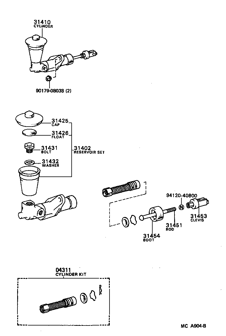 31454-17010 BOOT, CLUTCH MASTER CYLINDER product image