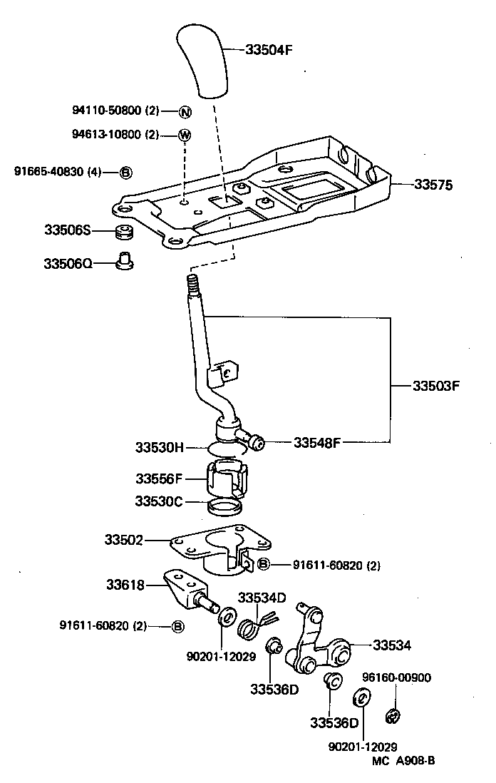 33527-17010 LEVER, CONTROL SHIFT (FOR FLOOR SHIFT) product image