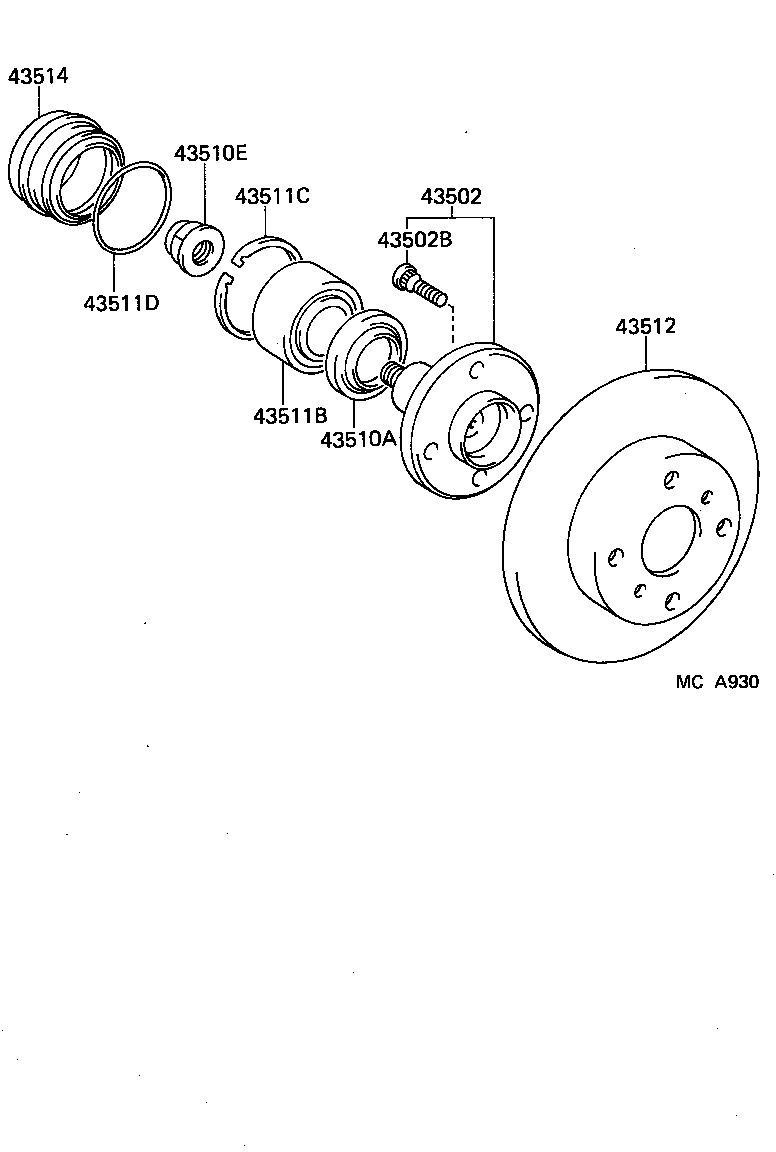 43514-17010 CAP, FRONT HUB GREASE product image