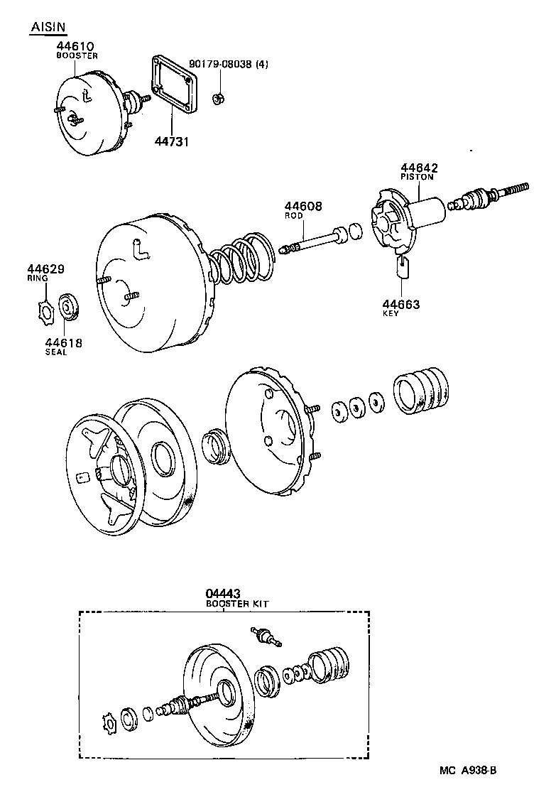 04443-17101 BOOSTER KIT, BRAKE product image