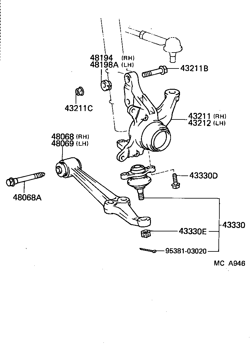 90105-10129 BOLT (FOR FRONT LOWER BALL JOINT) product image