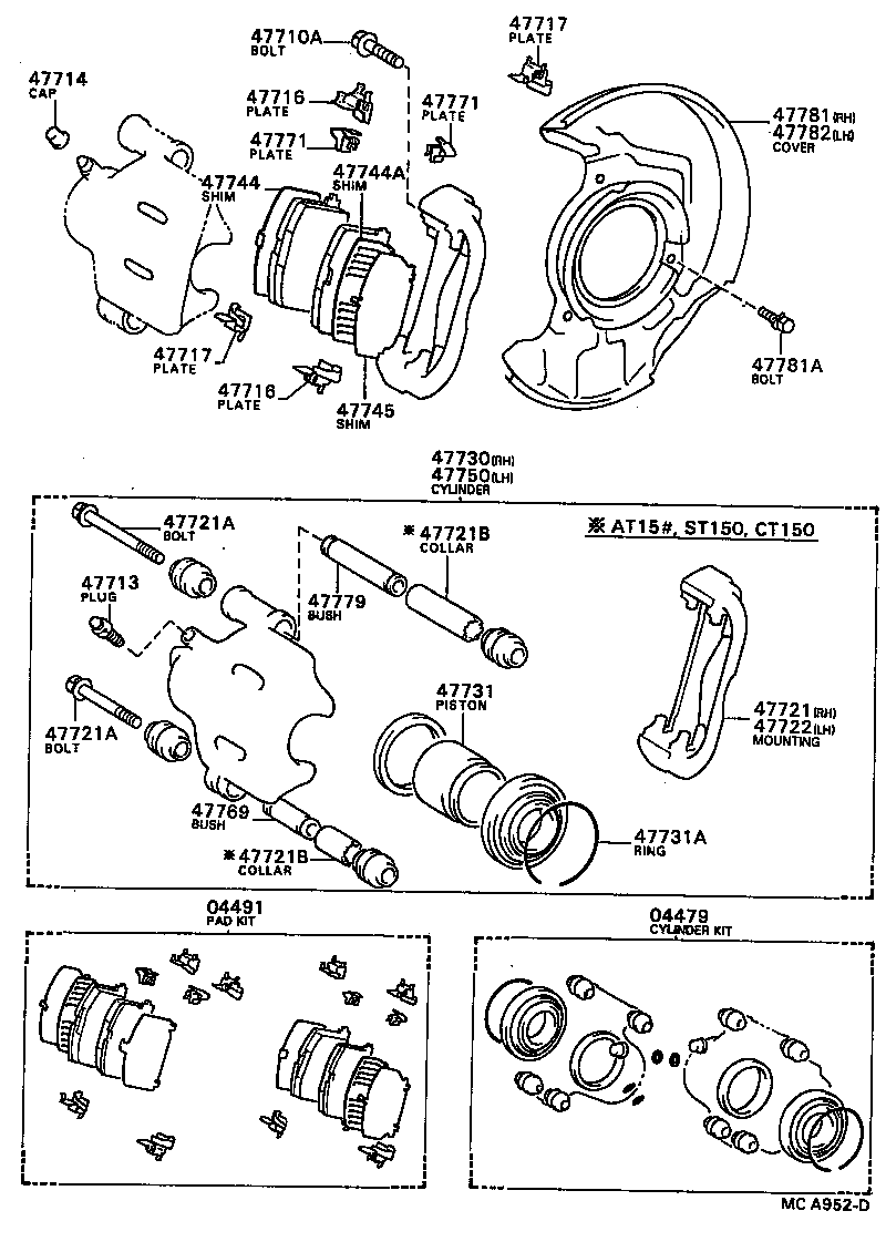 47721-20080 MOUNTING, FRONT DISC BRAKE CYLINDER, RH product image