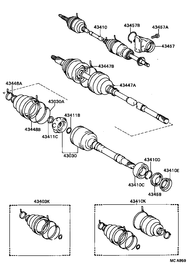 04438-32010 BOOT KIT, FRONT AXLE INBOARD JOINT SET product image