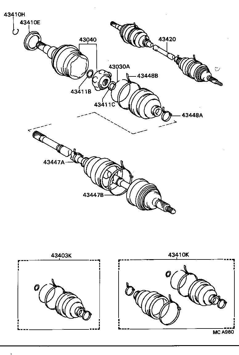 04438-32010 BOOT KIT, FRONT AXLE INBOARD JOINT SET product image