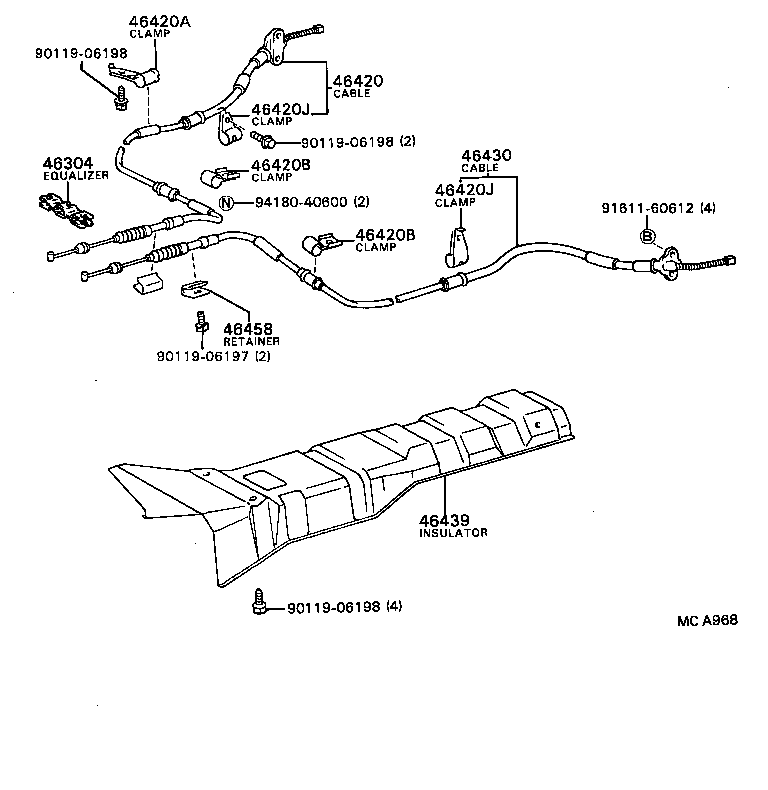 46261-32010 LEVER, PARKING BRAKE RELEASE INTERMEDIATE product image