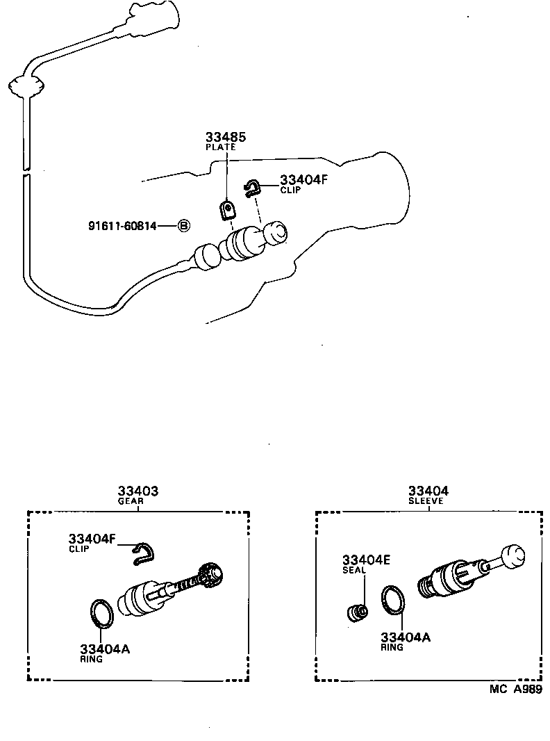 33404-22010 SLEEVE SUB-ASSY, SPEEDOMETER SHAFT (MTM) product image