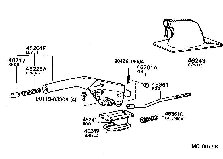 46201-22141 PEDAL SUB-ASSY, PARKING BRAKE product image
