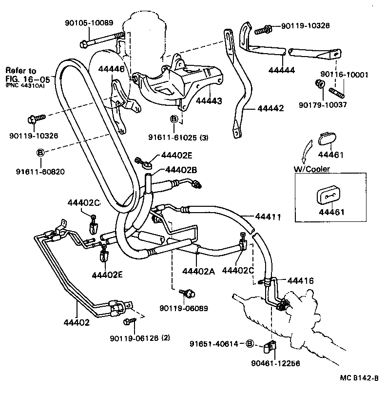 44402-22150 COOLER SUB-ASSY, POWER STEERING OIL, NO.1 product image