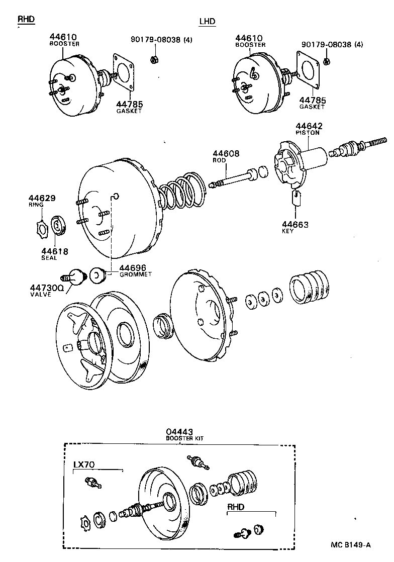 04443-22390 BOOSTER KIT, BRAKE product image