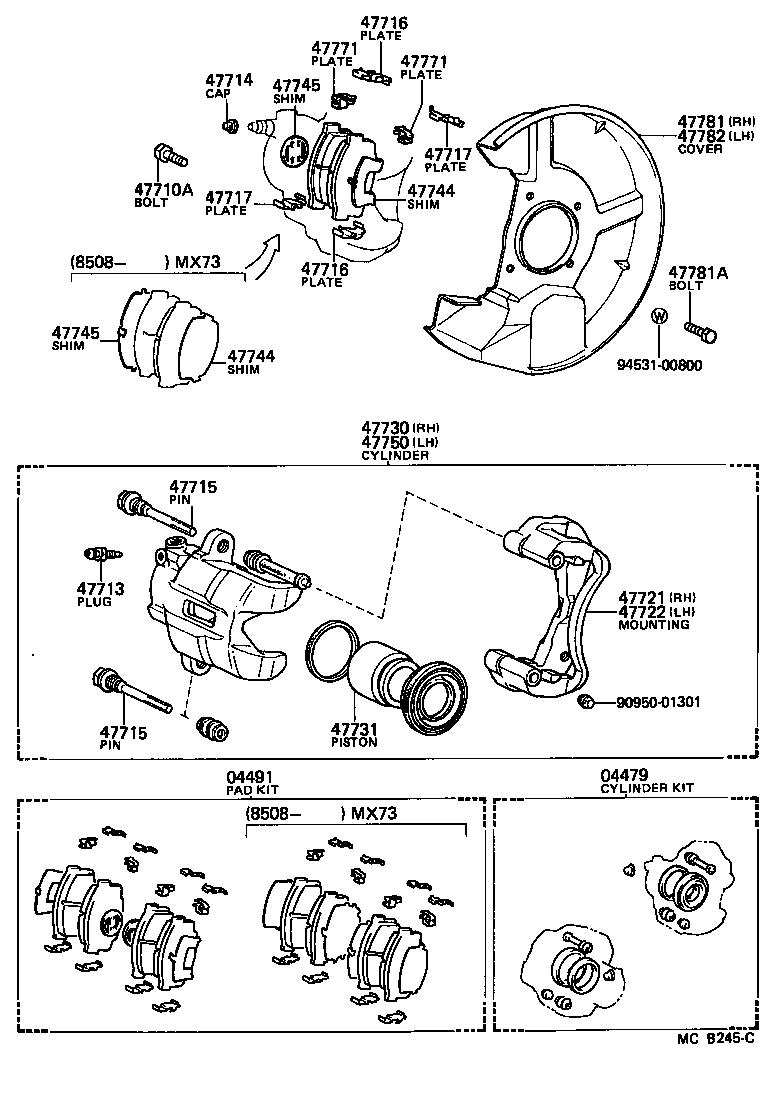 04465-22120 PAD KIT, DISC BRAKE, FRONT product image