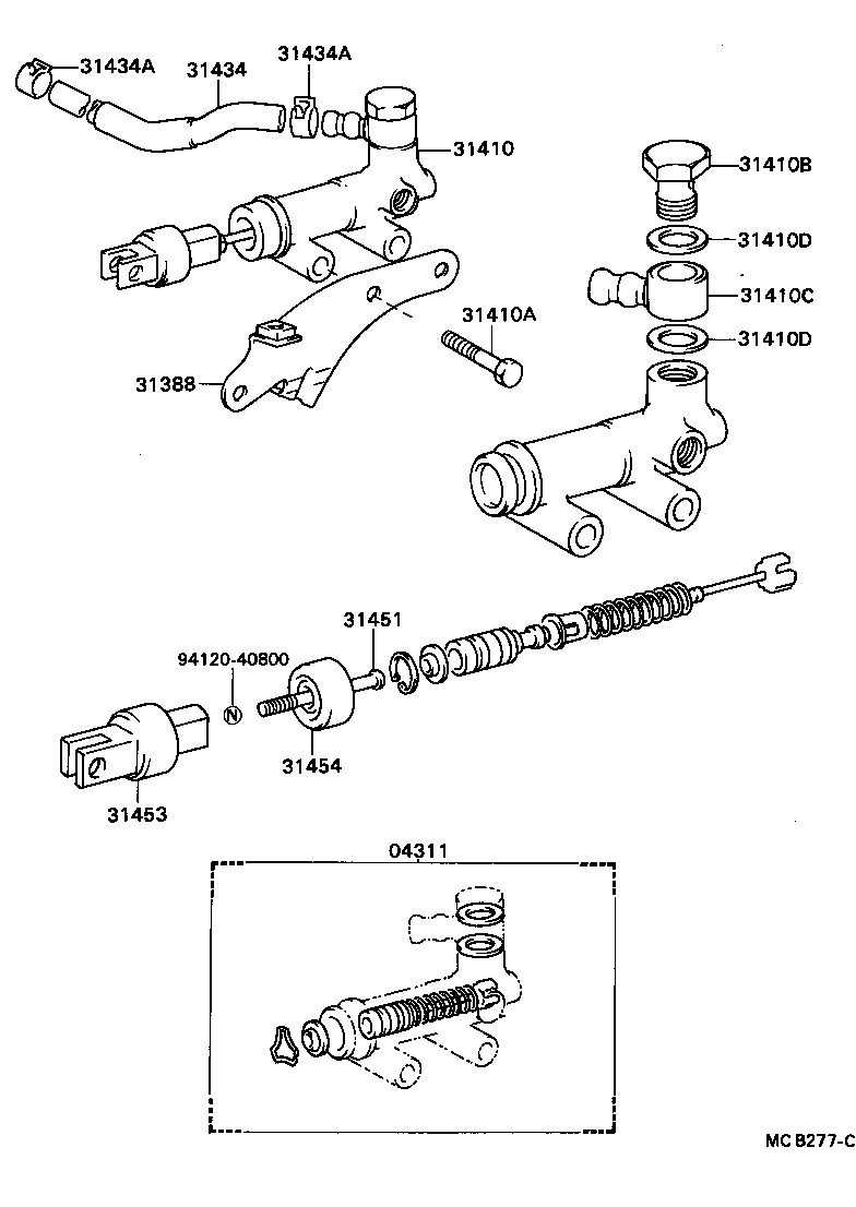 31401-36011 CYLINDER ASSY, CLUTCH MASTER product image
