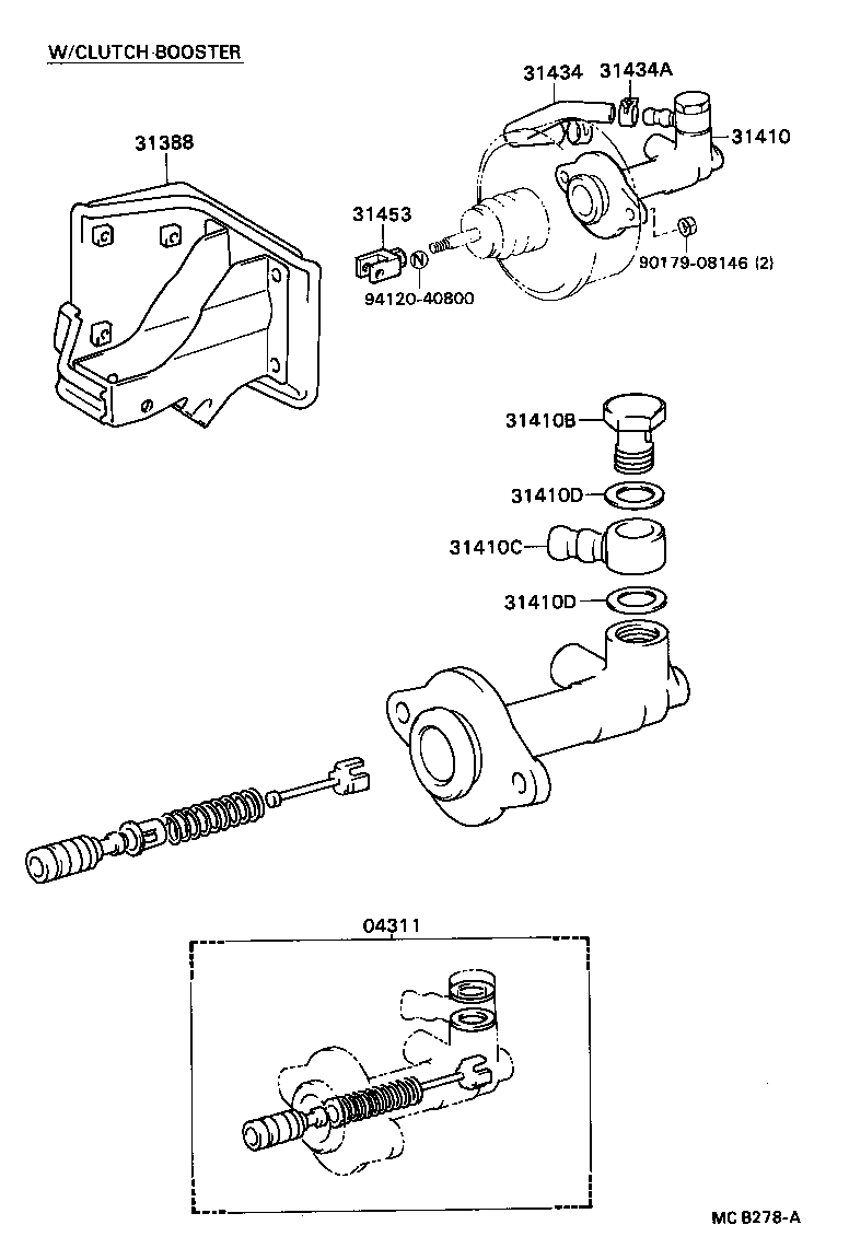 31401-36011 CYLINDER ASSY, CLUTCH MASTER product image