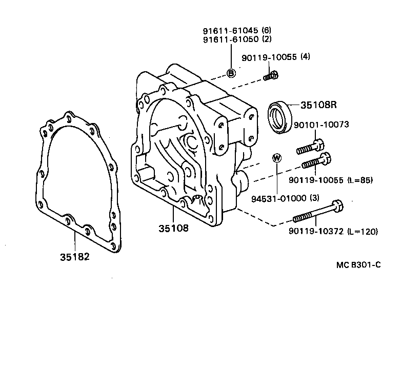 90311-45007 SEAL, OIL (FOR AUTOMATIC TRANSMISSION EXTENSION HOUSING) product image
