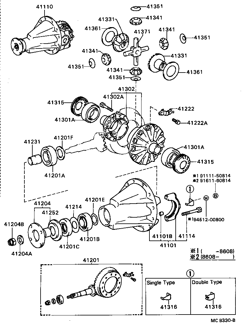 41110-36520 CARRIER ASSY, DIFFERENTIAL, REAR product image