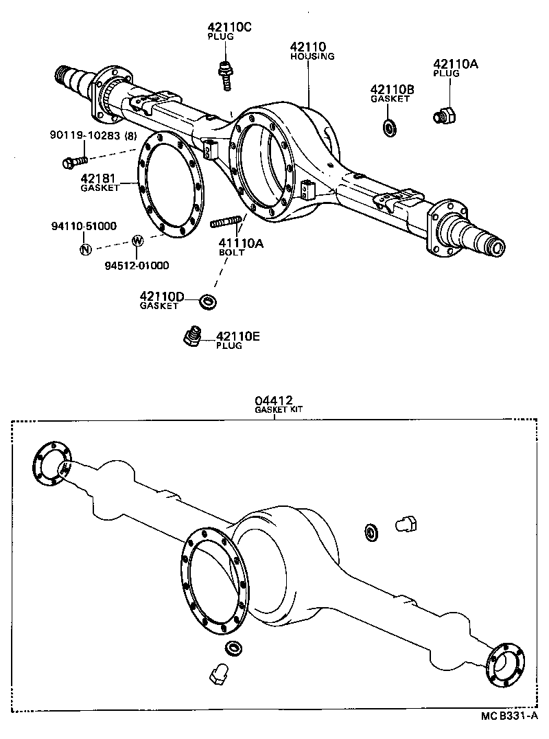 41110-36520 CARRIER ASSY, DIFFERENTIAL, REAR product image
