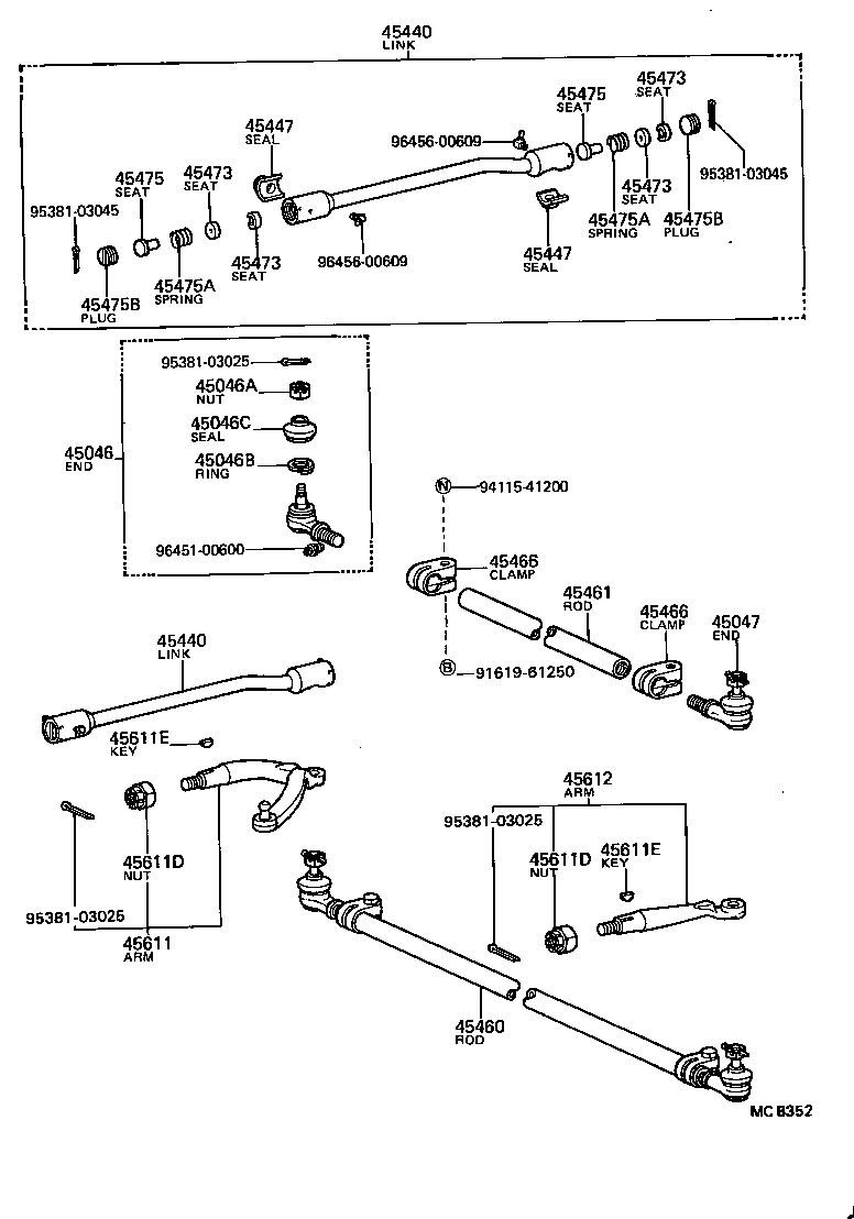 45461-25020 ROD, STEERING TIE product image