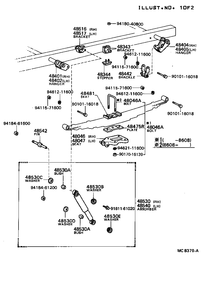 48505-36040 BRACKET, REAR SHOCK ABSORBER, UPPER RH product image