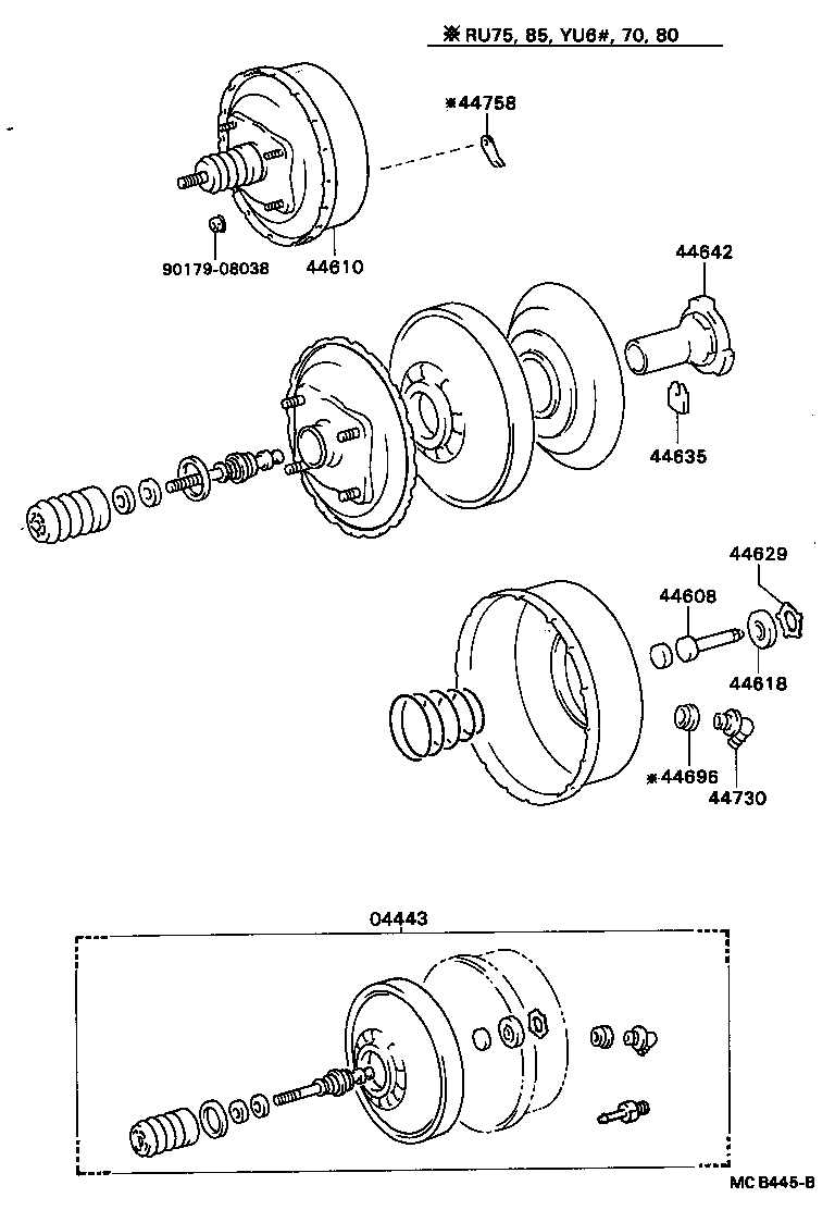 04443-36050 BOOSTER KIT, BRAKE product image