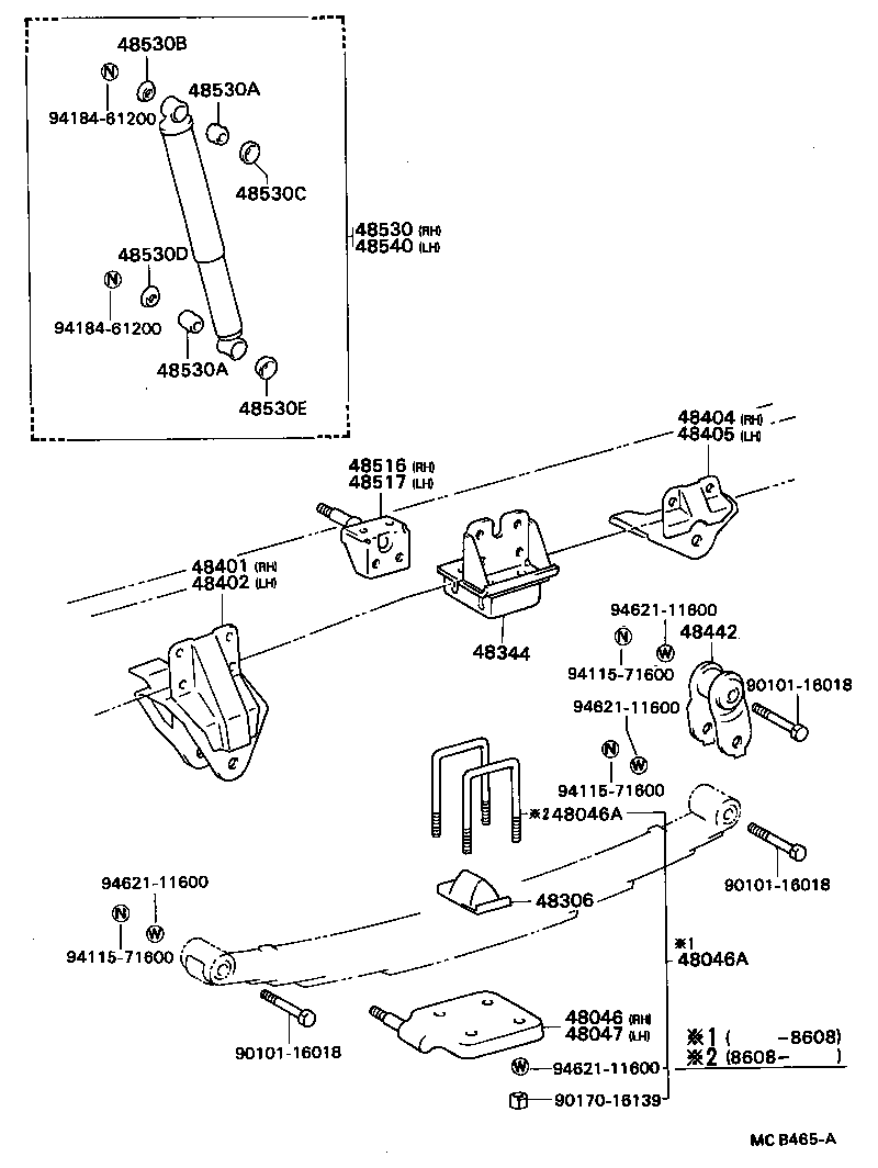48505-36040 BRACKET, REAR SHOCK ABSORBER, UPPER RH product image