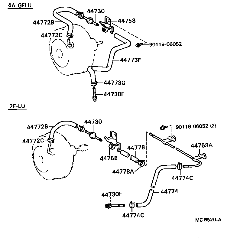 04443-12320 BOOSTER KIT, BRAKE product image