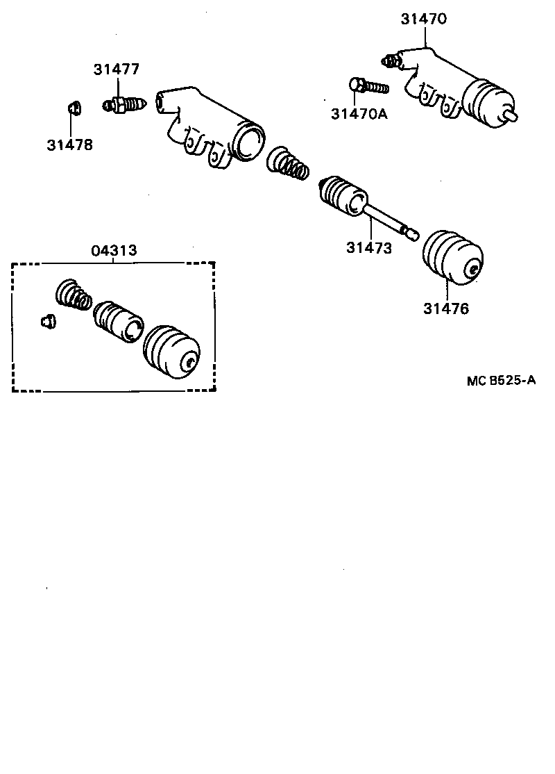 04313-30120 CYLINDER KIT, CLUTCH RELEASE product image