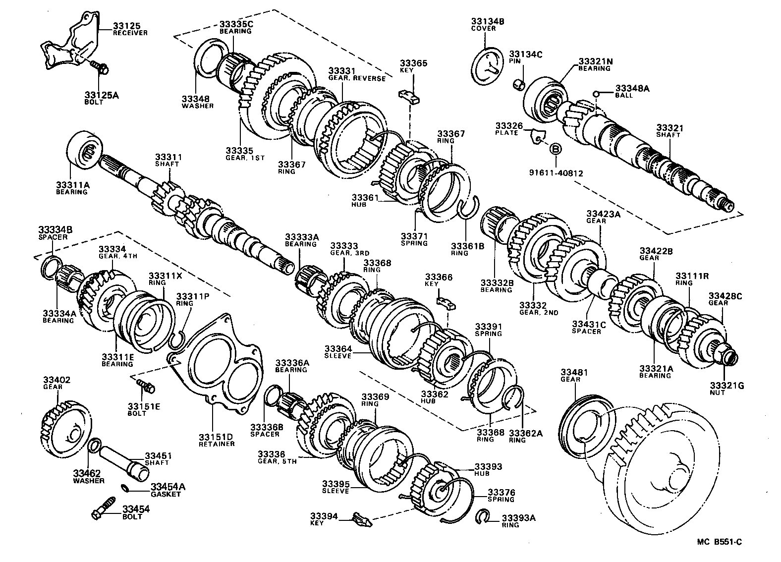 33036-10020 GEAR, 5TH product image