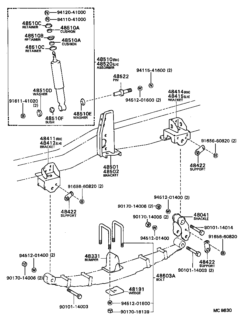 48815-36020 BUSH, FRONT STABILIZER BAR, NO.1 product image