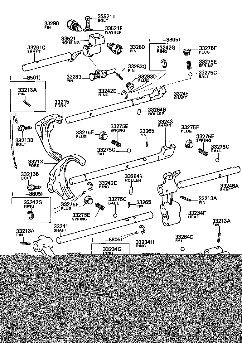 33243-60071 SHAFT, 3RD & 4TH SHIFT FORK product image
