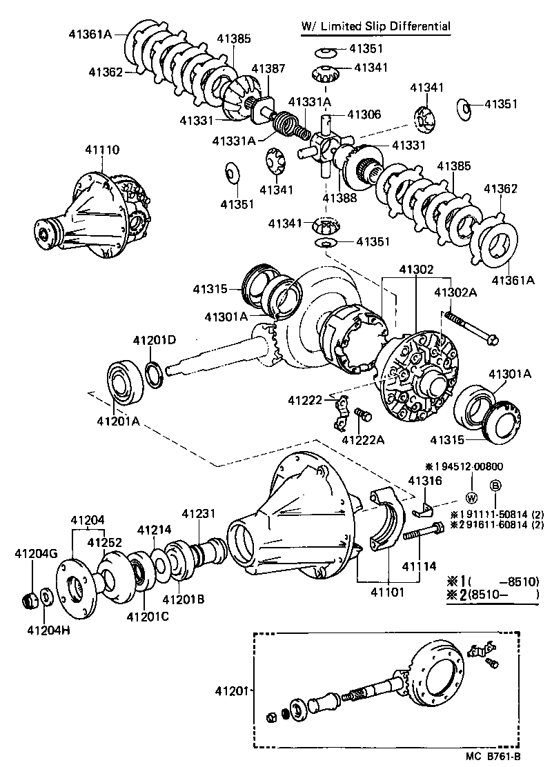 41101-60080 CARRIER SUB-ASSY, DIFFERENTIAL, REAR product image