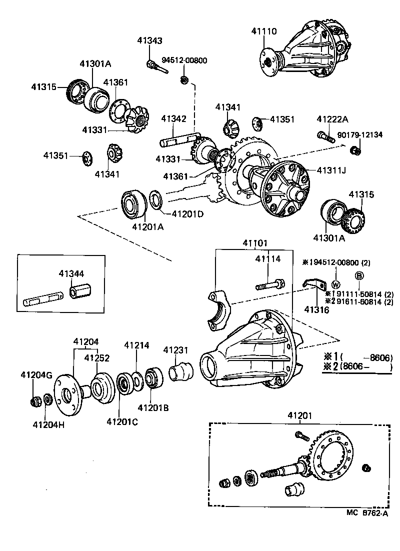 41101-60080 CARRIER SUB-ASSY, DIFFERENTIAL, REAR product image