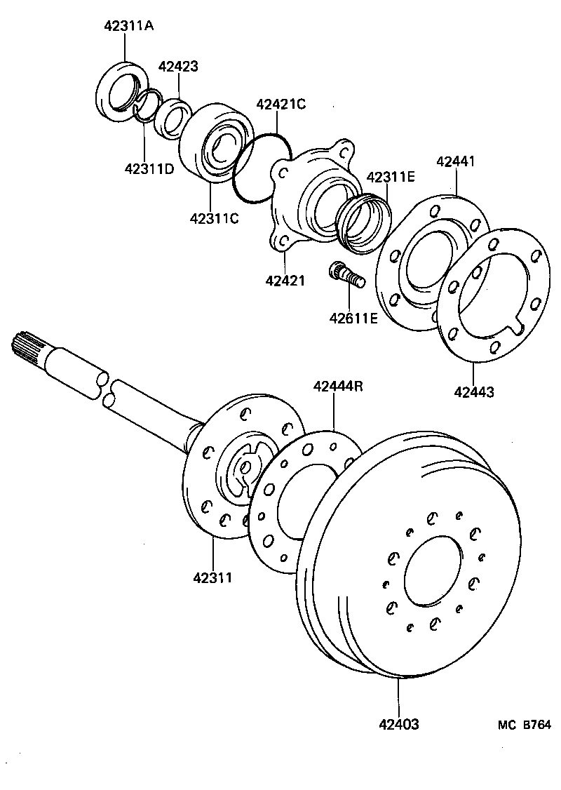 42312-60101 SHAFT, REAR AXLE product image
