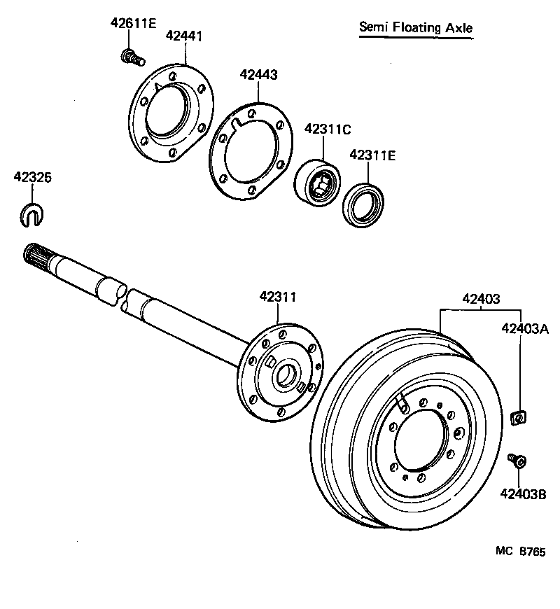 42312-60101 SHAFT, REAR AXLE product image