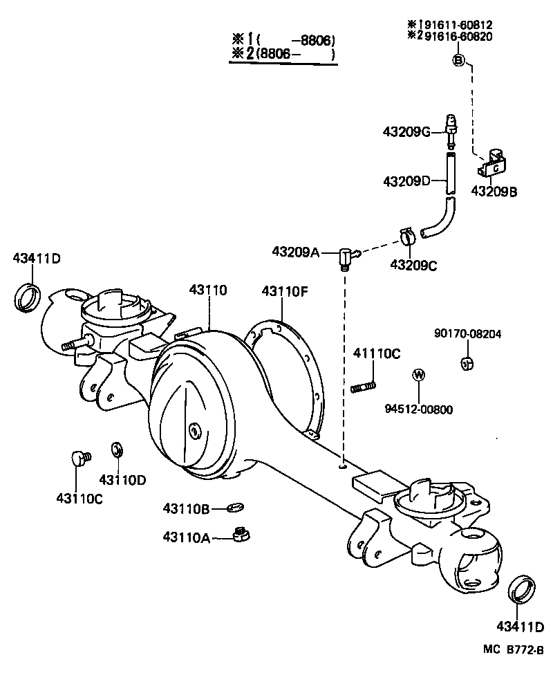 41101-60031 CARRIER SUB-ASSY, DIFFERENTIAL, FRONT product image
