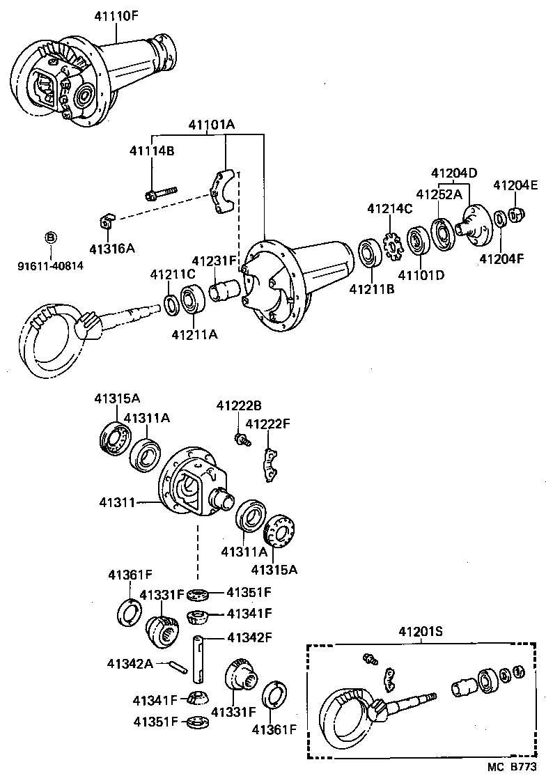 41101-60031 CARRIER SUB-ASSY, DIFFERENTIAL, FRONT product image