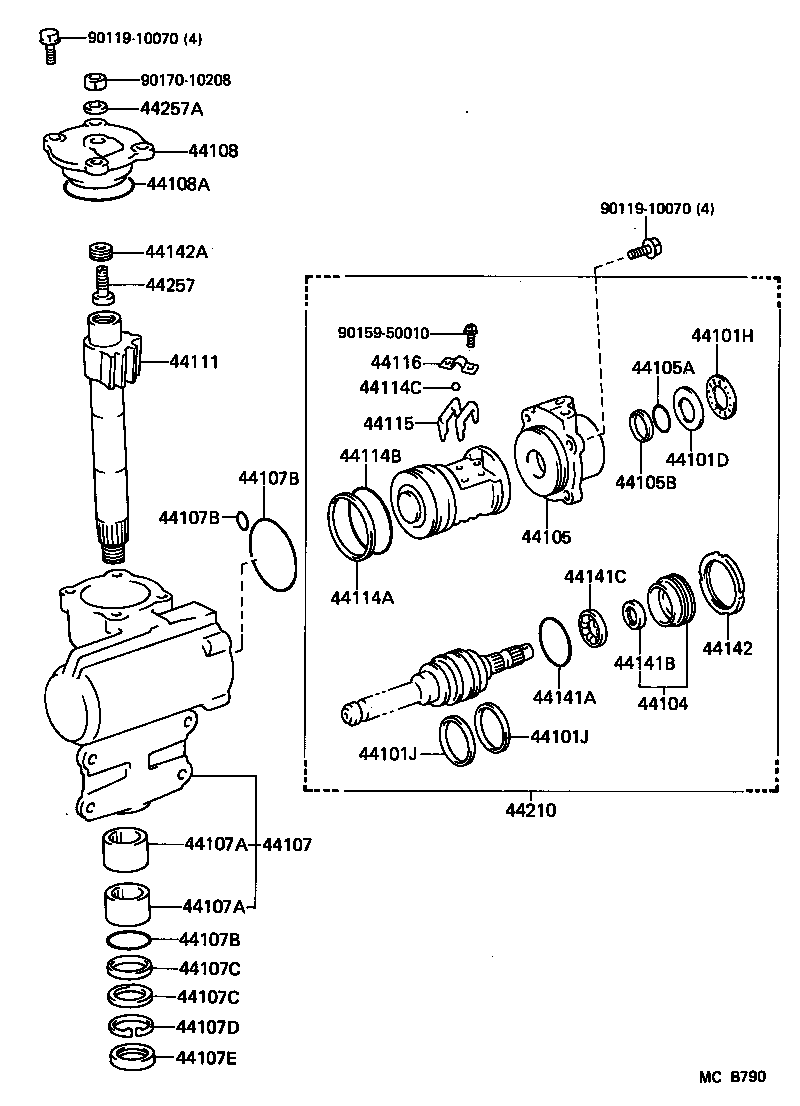 45044-69035 END SUB-ASSY, STEERING RELAY ROD, LH product image