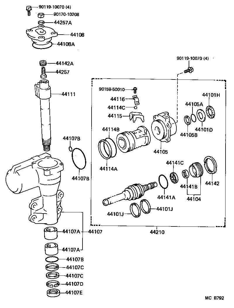 45044-69106 END SUB-ASSY, STEERING RELAY ROD, LH product image