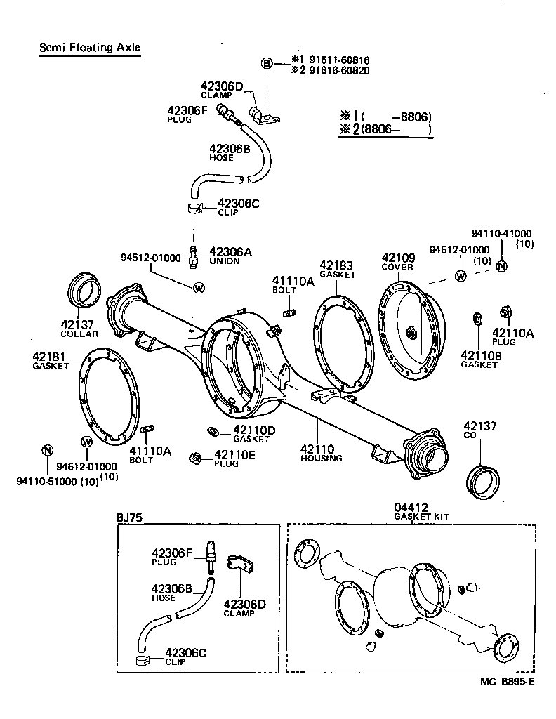 41101-60080 CARRIER SUB-ASSY, DIFFERENTIAL, REAR product image