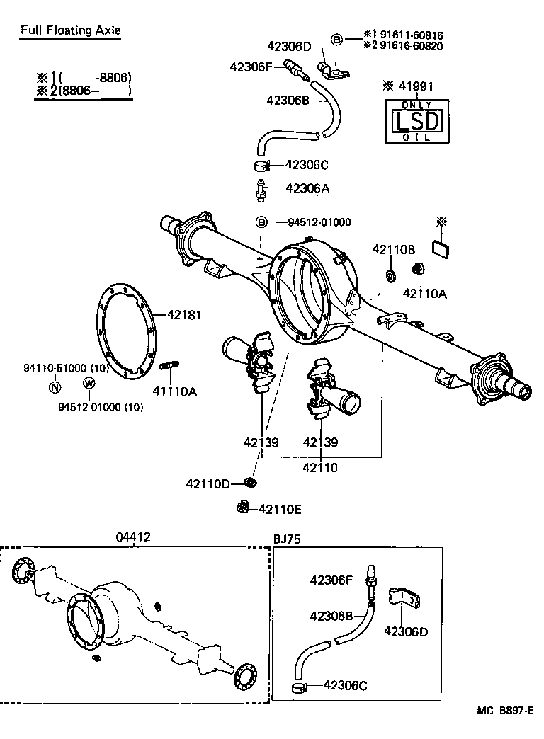 41101-60080 CARRIER SUB-ASSY, DIFFERENTIAL, REAR product image