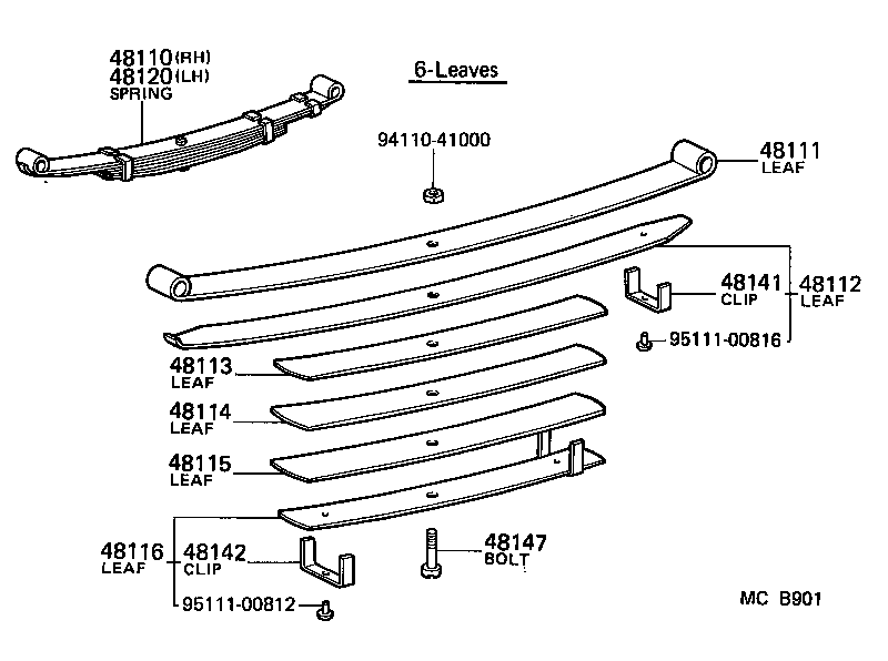 04481-36042 SHACKLE KIT, FRONT SPRING product image