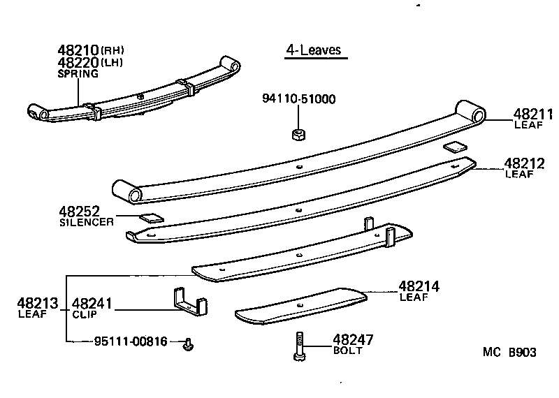 48046-36090 SEAT SUB-ASSY, SPRING U BOLT, RH product image