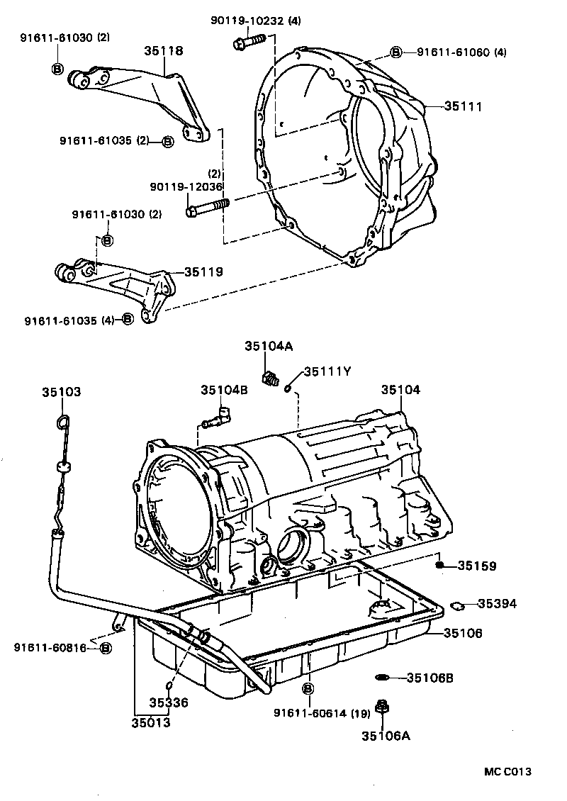 35013-22120 TUBE SUB-ASSY, TRANSMISSION OIL FILLER product image