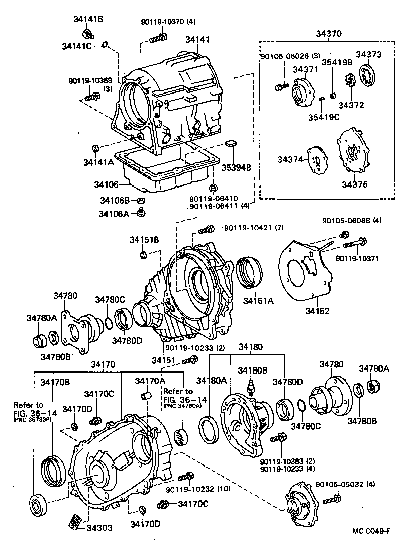 36121-35010 COVER, TRANSFER CASE, NO.1 product image