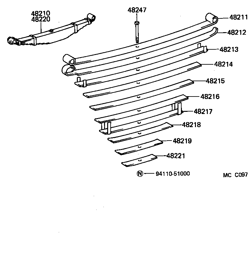 48202-60540 LEAF, REAR SPRING, NO.3 product image